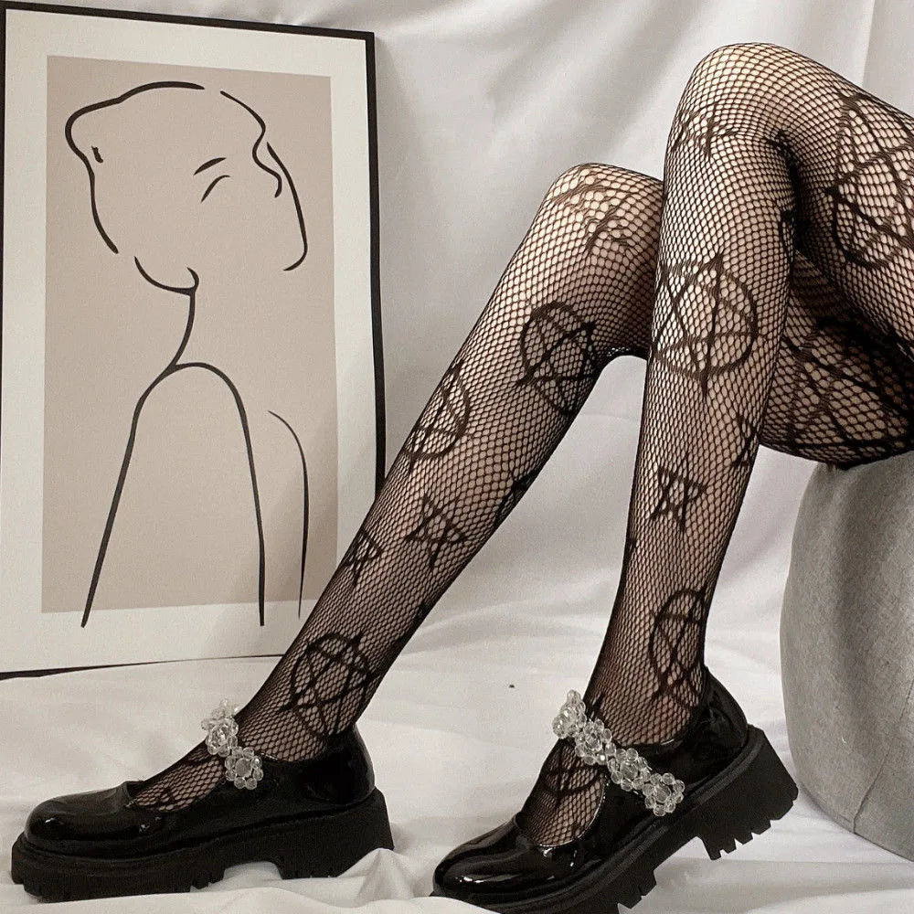 Gothic Allure – Sexy Lolita Fishnet Tights