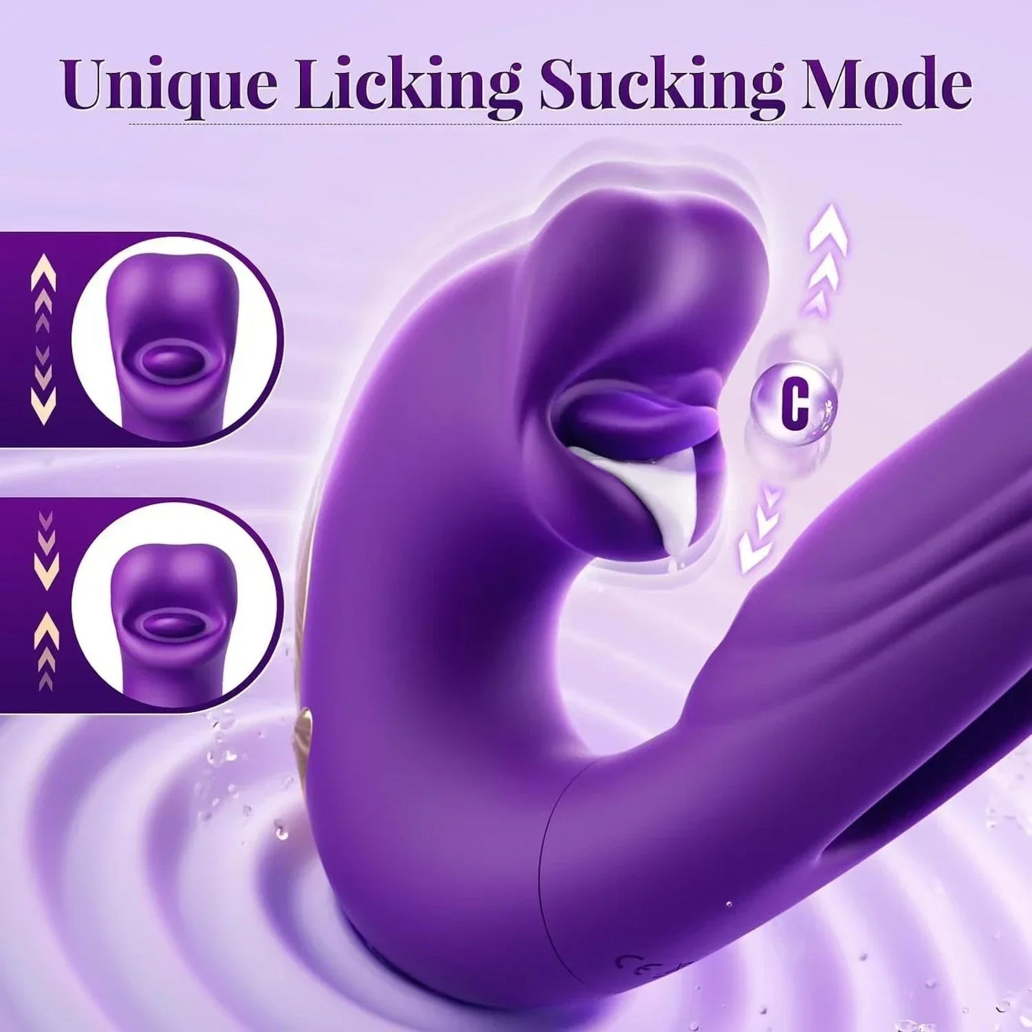 LuxeLick 5-in-1 Tongue Vibrator – Clit, Nipple, G-Spot & Anal Pleasure Toy