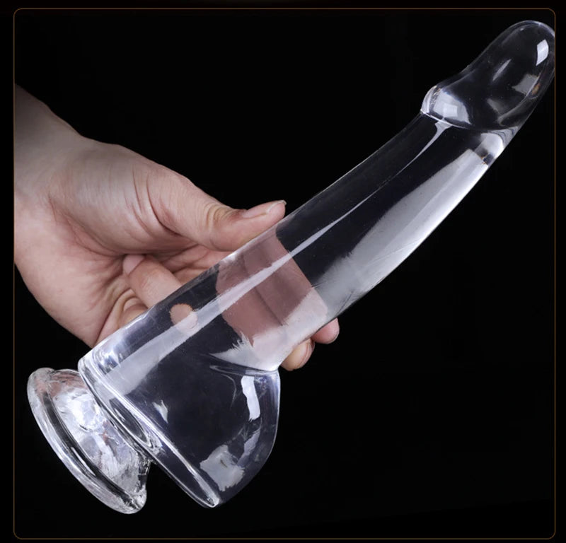 CrystalClimax Transparent Realistic Dildo – Suction, Strap-On Ready & 4 Sizes of Pure Pleasure