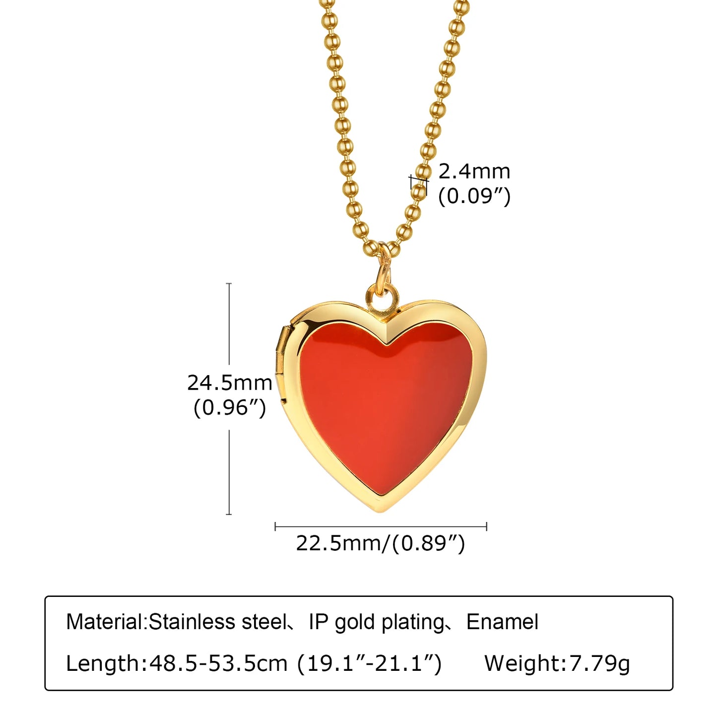 Golden Heart Locket Necklace with Crystal Pearl