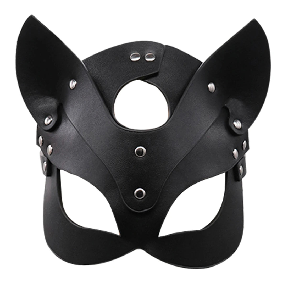 Punk Bunny Mask – Spiked Leather Cat & Mouse Headgear for Cosplay, Masquerades & Halloween