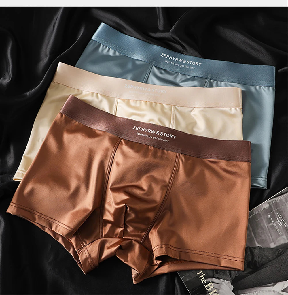 Smooth & Sexy – Luxury Ice Silk Boxer Shorts for Men