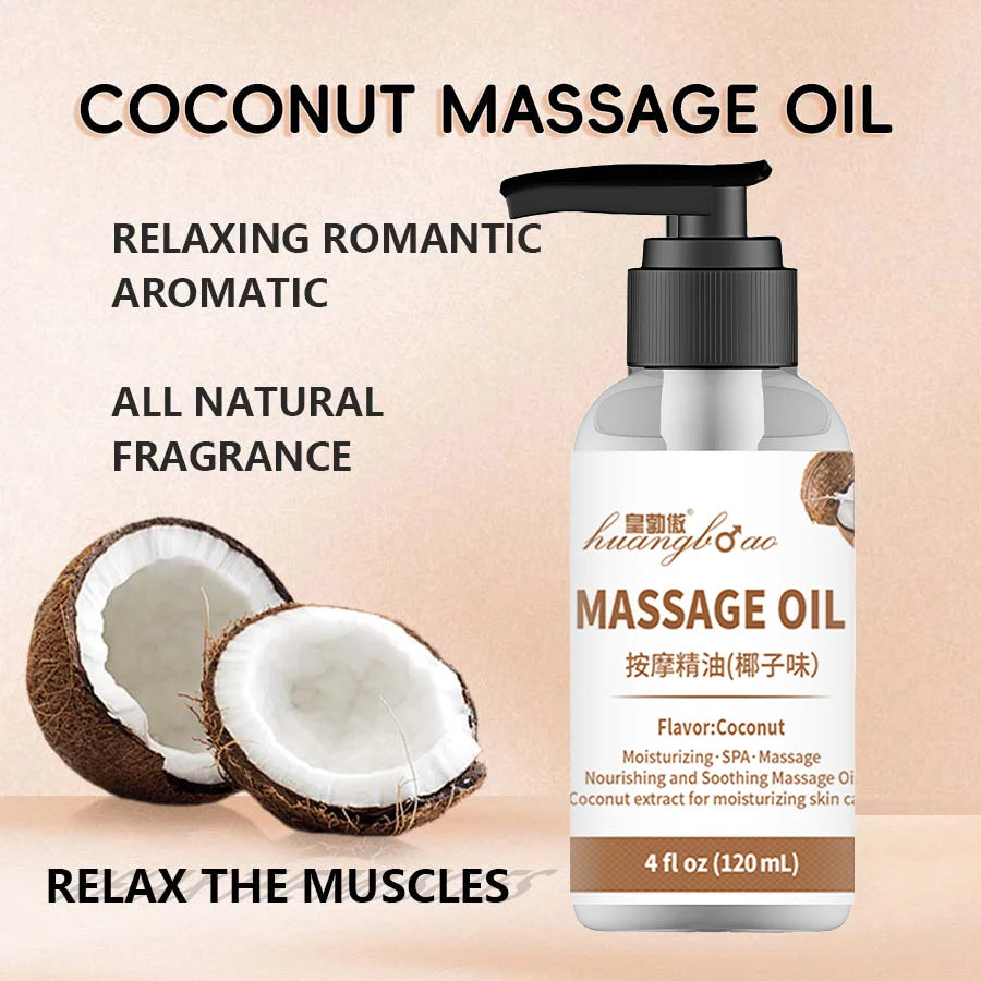 Coconut Massage Oil for Couples – Relaxing Full Body Massage Therapy Oil with Smooth-Gliding Formula, Perfect for Date Night & Valentine’s