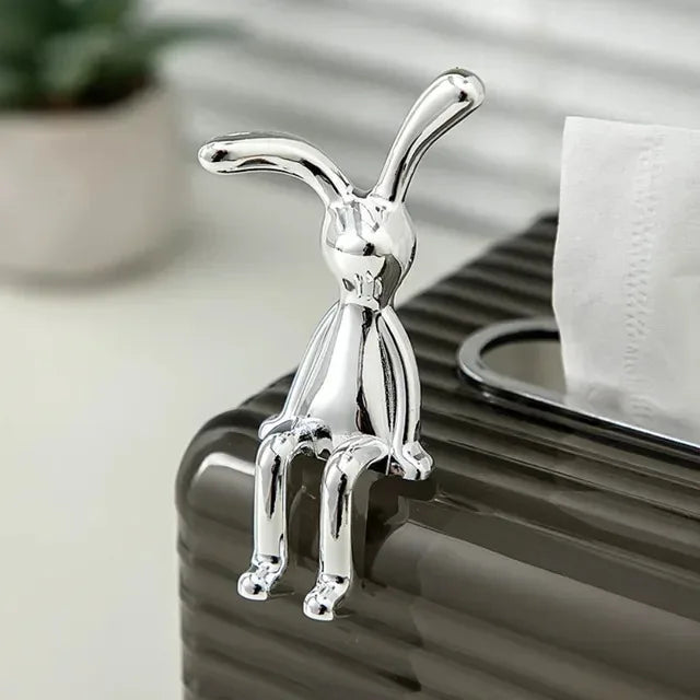 Long-Eared 3D Rabbit Figurine – Creative & Fun DIY Ornament for Home, Car, and Desk Decor