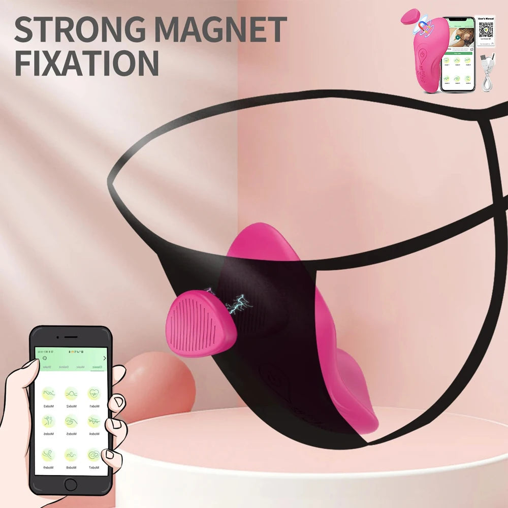 VibeLink App-Controlled Wearable Vibrator – Magnetic Clit Egg for Discreet Pleasure