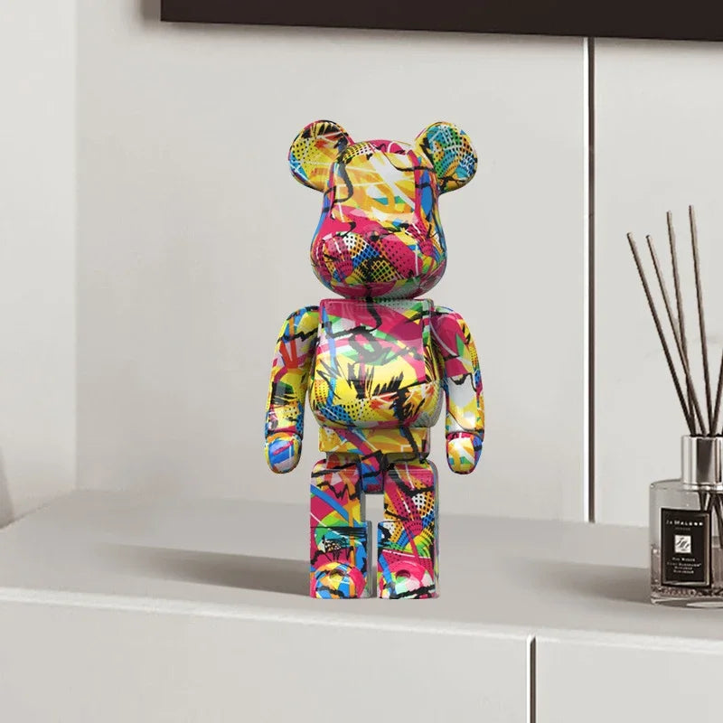 Graffiti Bear Figurine – Modern Abstract Animal Ornament & Money Jar | Home, Table & Room Decor