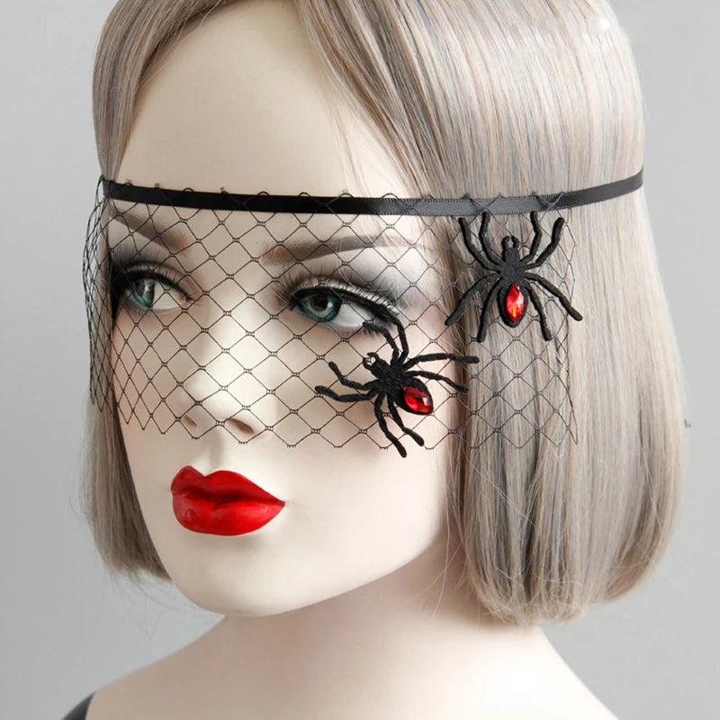 Elegant Rose Lace Face Mask – Gothic 1920s Gatsby-Inspired Masque