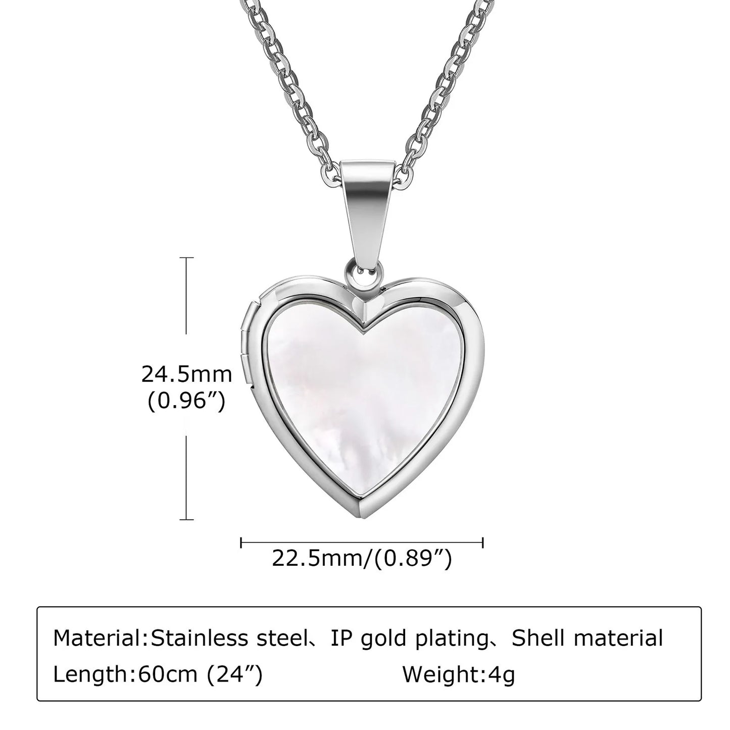 Golden Heart Locket Necklace with Crystal Pearl
