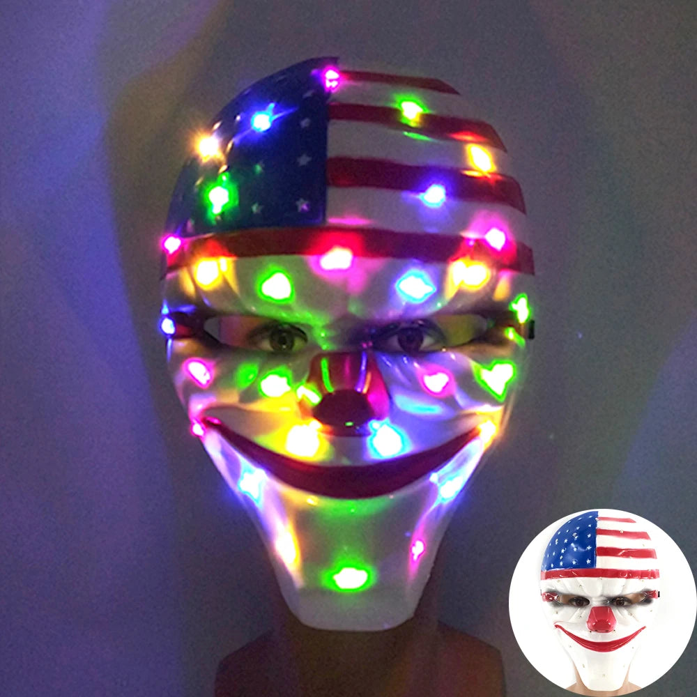 Glow-in-the-Dark Halloween Mask – Neon Luminous Half-Face Masque for Cosplay & Costume Parties