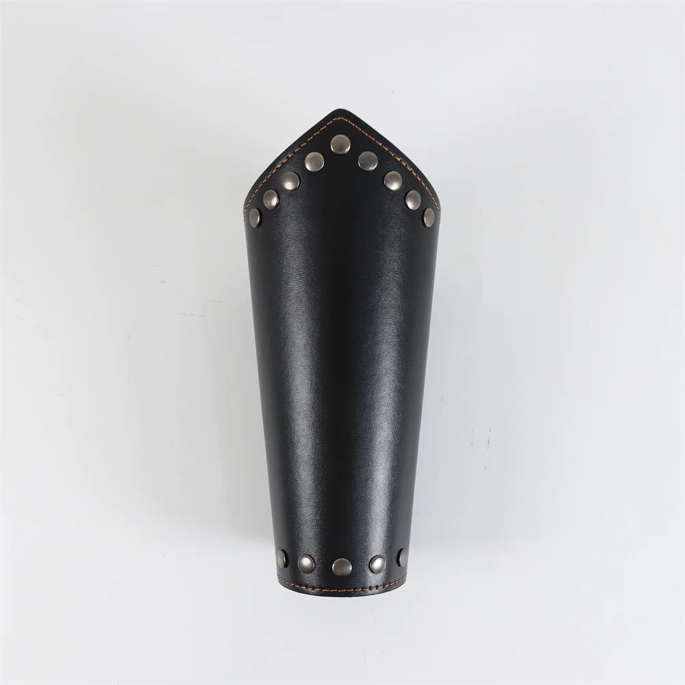 2pcs Medieval Steampunk Viking Knight Bracers – PU Leather Scale Arm Armor for LARP, Cosplay & Theatre