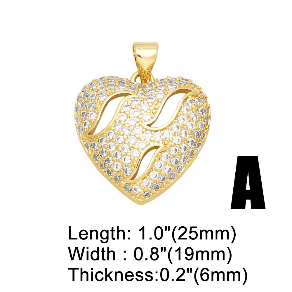 White Crystal Hollow Heart Pendant