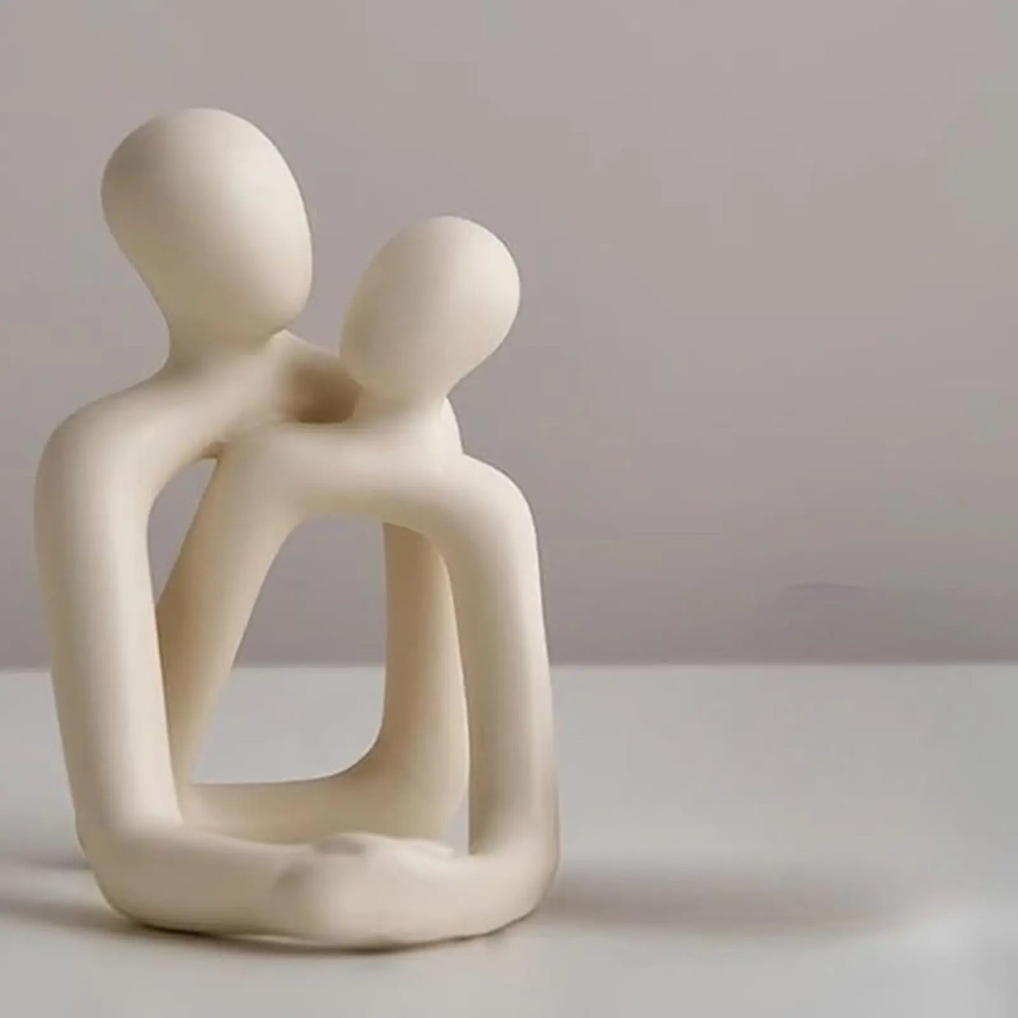 Heartwarming Loving Couple Resin Statue – Modern Candle Holder & Home Decor Accent | Bookshelves, Office Desks & Nightstands