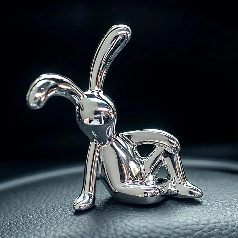 Long-Eared 3D Rabbit Figurine – Creative & Fun DIY Ornament for Home, Car, and Desk Decor