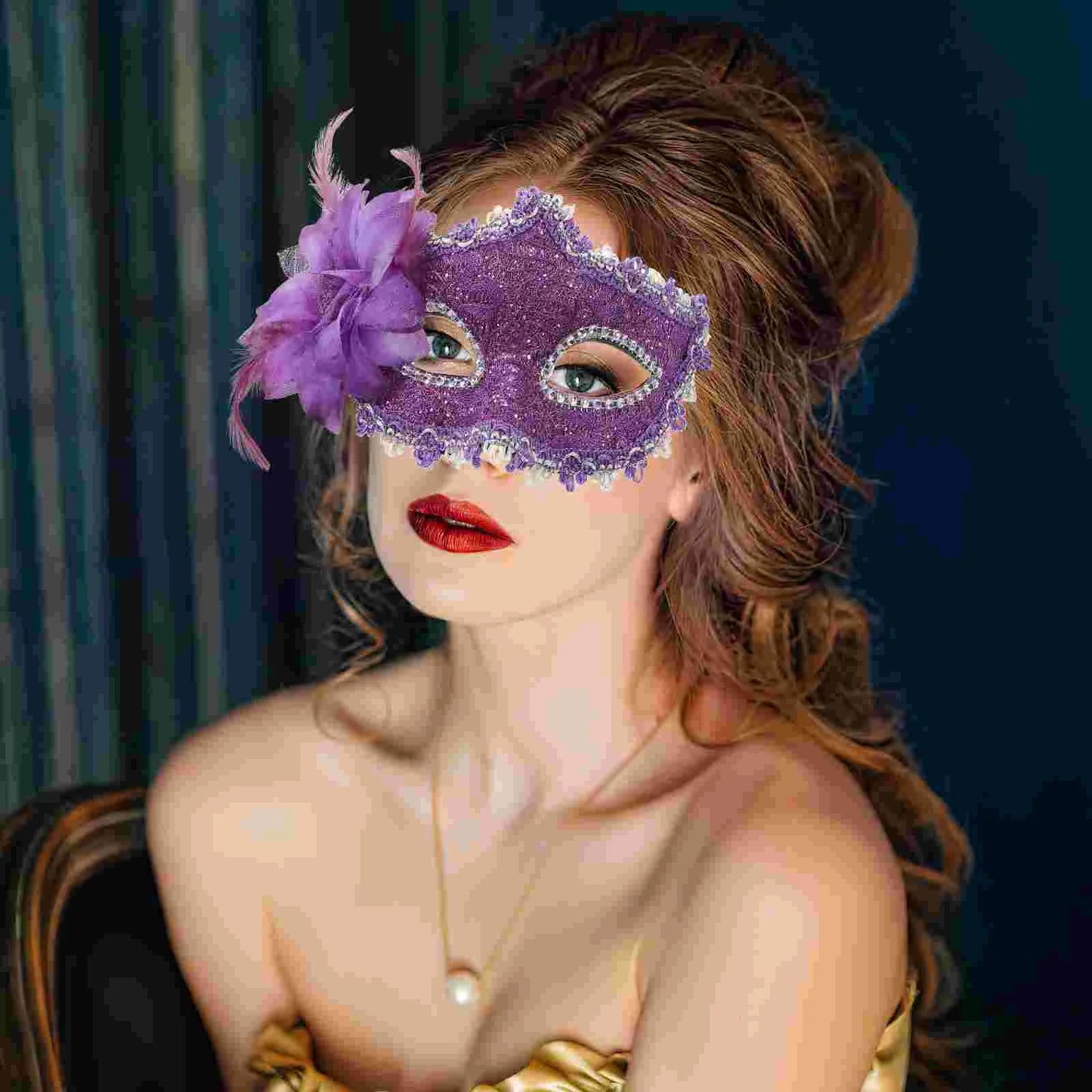 Colours - Lady Vintage Lace Venetian Masquerade Mask – Elegant Eye Mask for Weddings, Halloween, & CosplayEye Mask Cosplay Fancy Party Dress