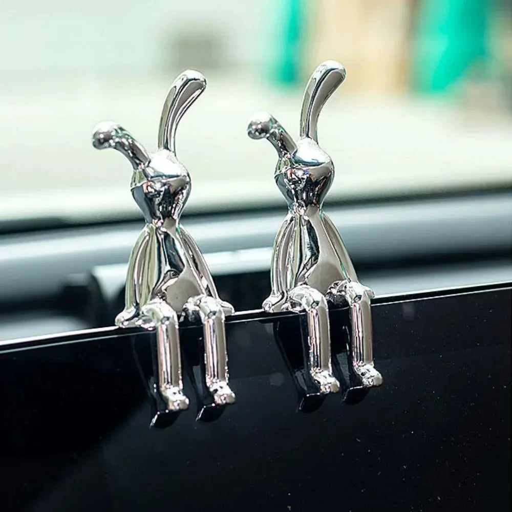 Long-Eared 3D Rabbit Figurine – Creative & Fun DIY Ornament for Home, Car, and Desk Decor