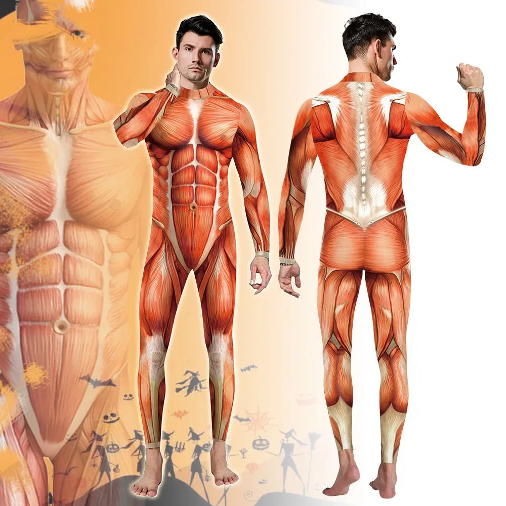 Funny Jumpsuit Halloween & Carnival Party Costume - Print Cosplay for Men