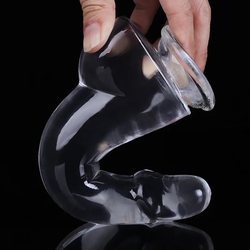 CrystalClimax Transparent Realistic Dildo – Suction, Strap-On Ready & 4 Sizes of Pure Pleasure