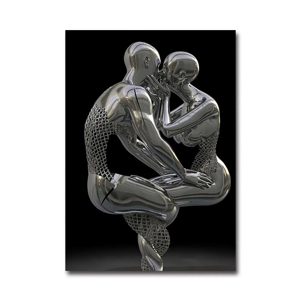 Futuristic Desire – Abstract Metal Robot Canvas