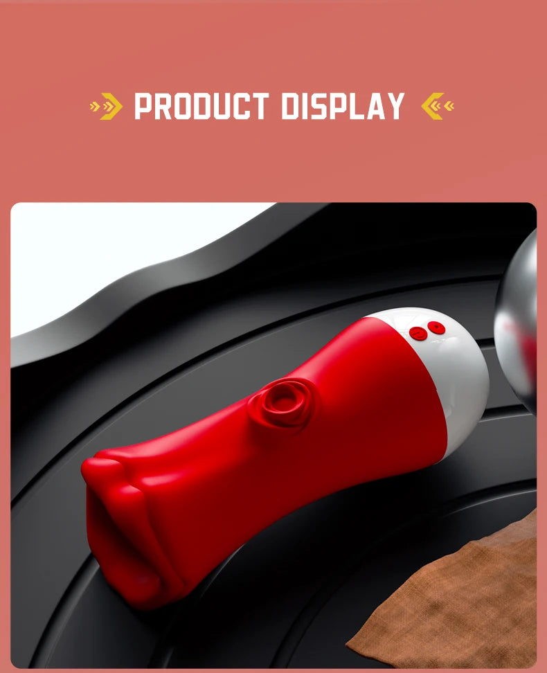 2-in-1 Male Tongue Licking & Deep Throat Masturbator – Glans Stimulator & Training Cup