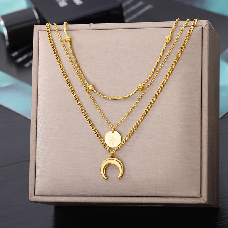 Celestial Charm Multilayer Necklace Set