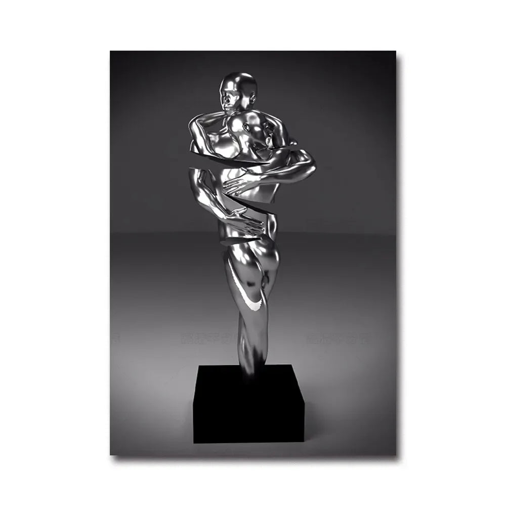 Futuristic Desire – Abstract Metal Robot Canvas