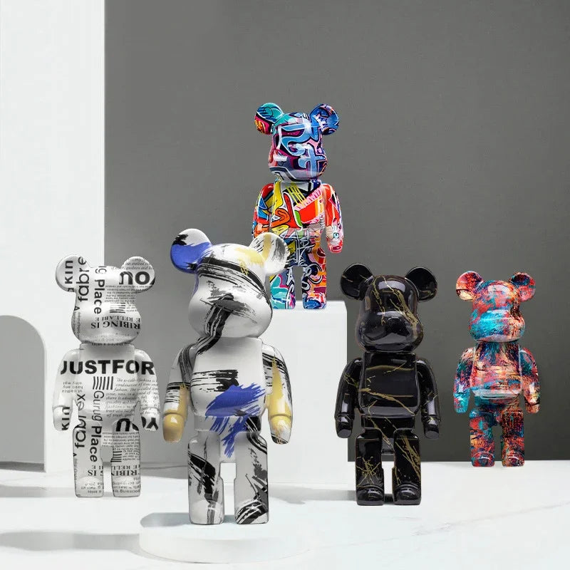 Graffiti Bear Figurine – Modern Abstract Animal Ornament & Money Jar | Home, Table & Room Decor