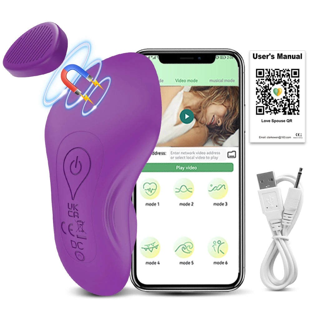 VibeLink App-Controlled Wearable Vibrator – Magnetic Clit Egg for Discreet Pleasure