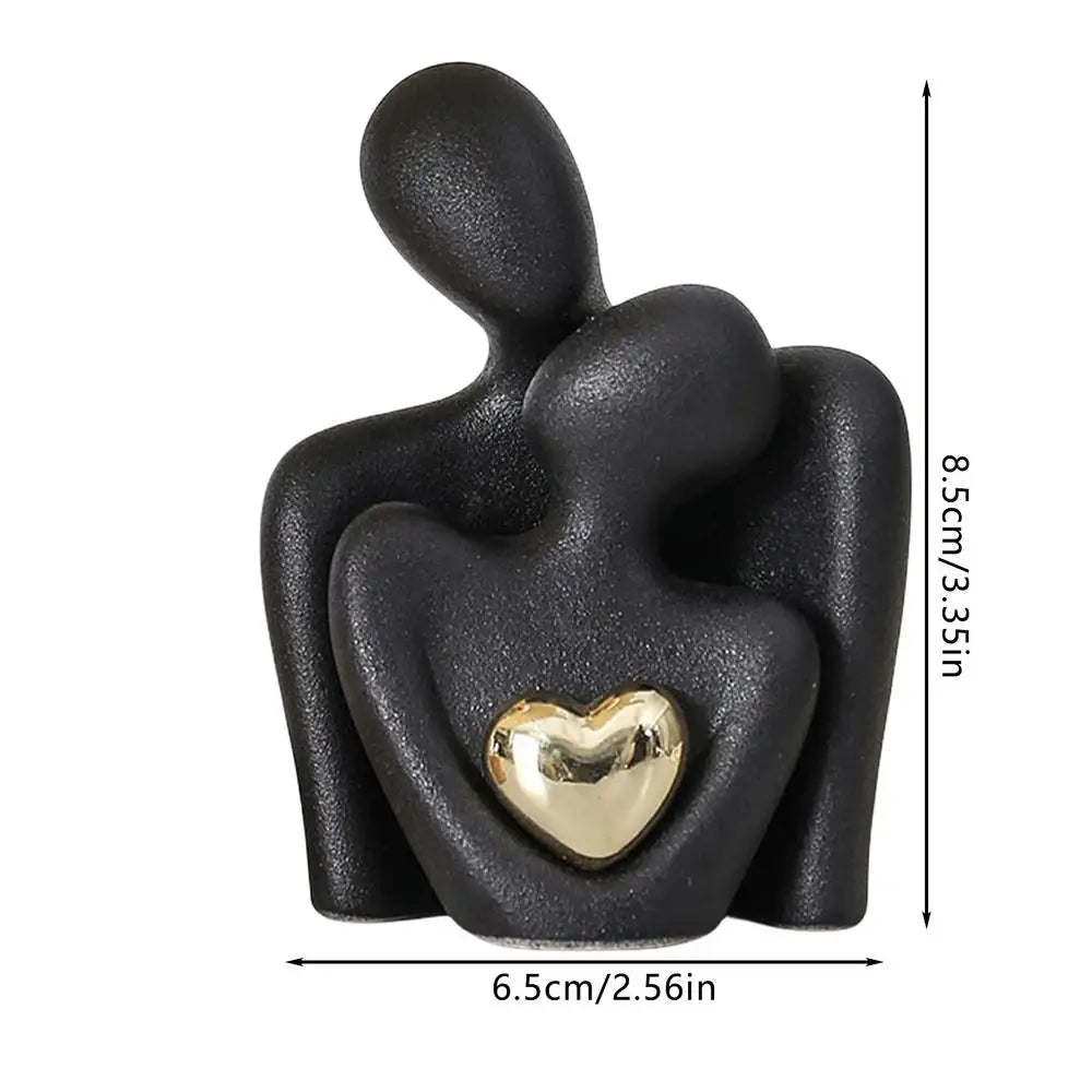 Ceramic Couple Hugging Figurine – Abstract Modern Love Sculpture for Home Décor & Gifts