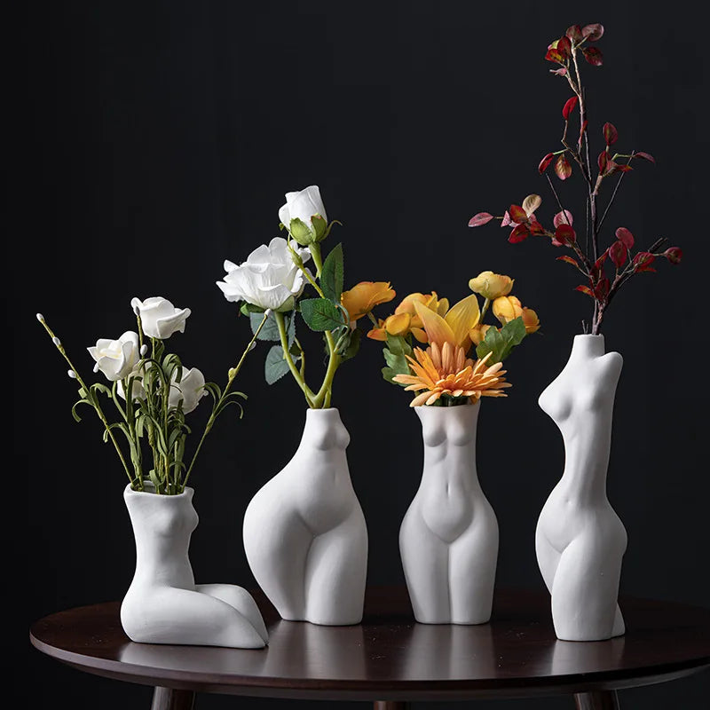 Curvy Ceramic Body Vase – A Nordic-Inspired Stunner That Brings Real Human Form to Life body Art Dried Flower Hydroponic Decoration
