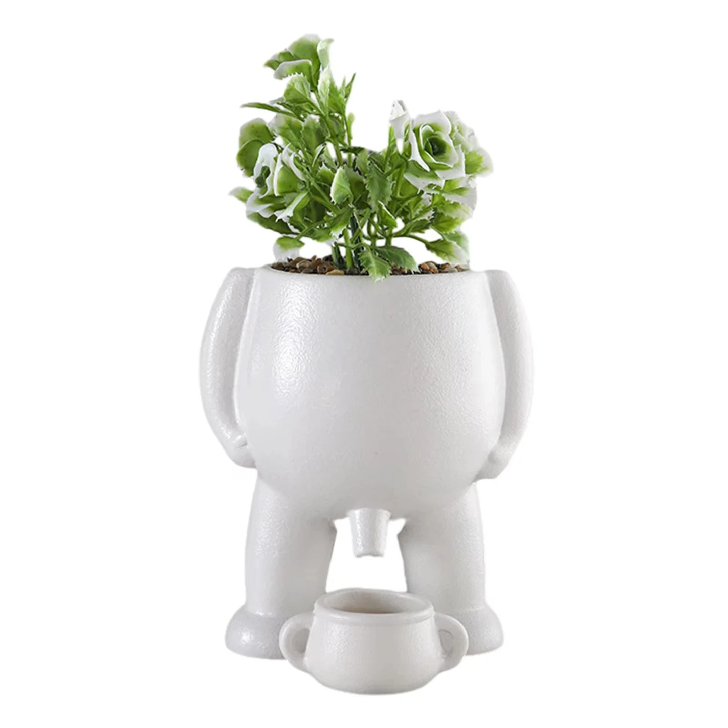 The Pot That Pees – Funny Ceramic Planter for Desk or Patio Black White Peeing Boy Cheeky Present Gift