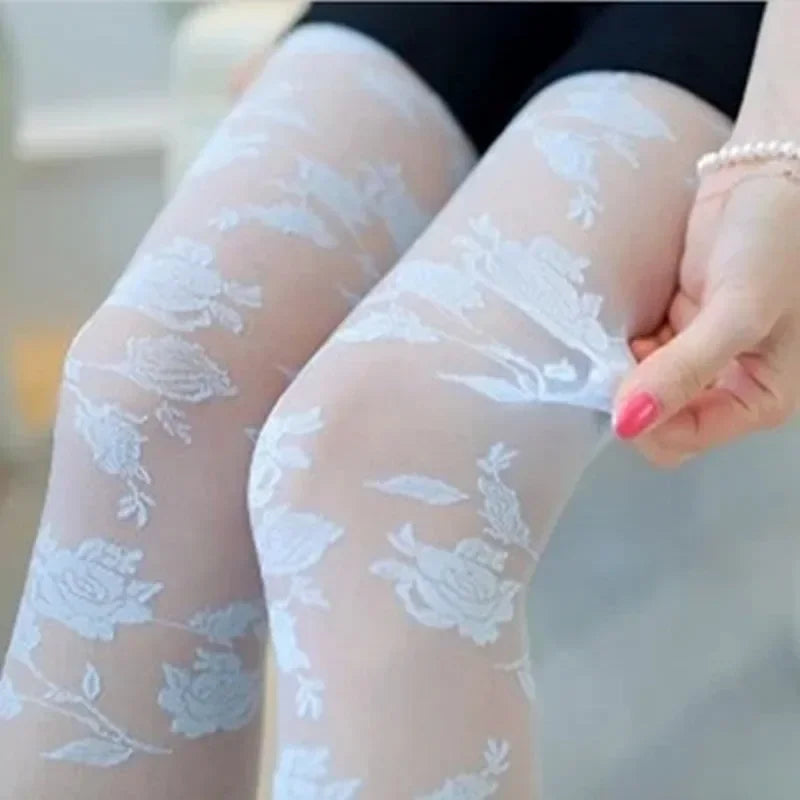 Rose Bloom – Sheer Floral Tattoo Tights