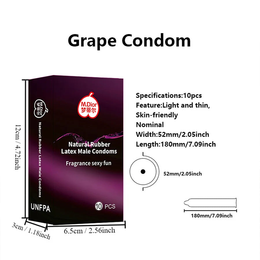 Ultra-Thin Lubricated Latex Condoms 10pcs Safe Use