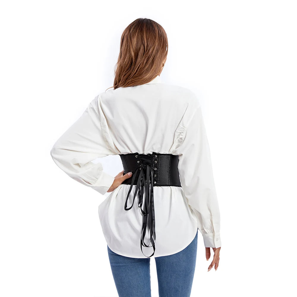 Black Satin Underbust Waist Trainer Corset – Short Torso Cincher Belt Shapewear