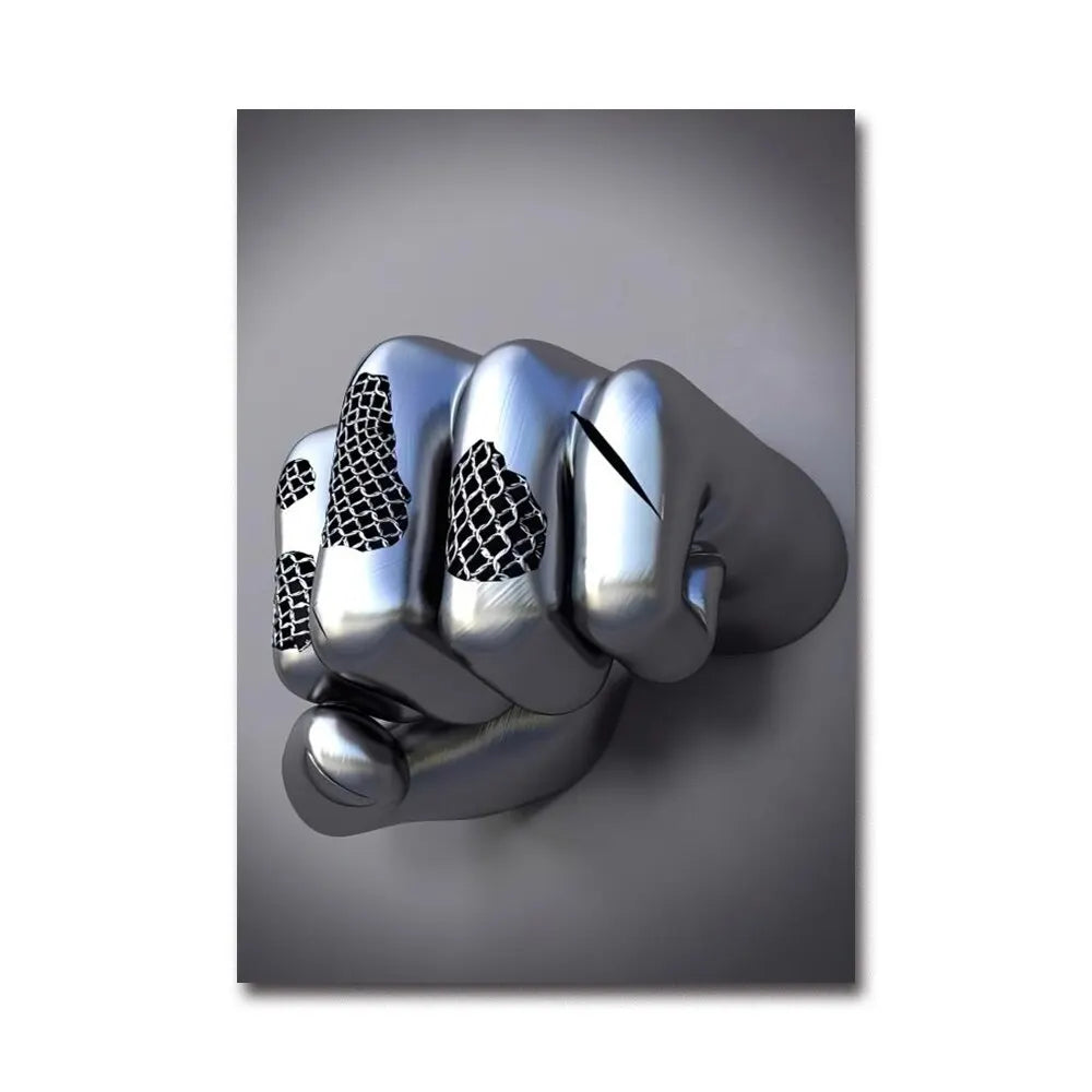 Futuristic Desire – Abstract Metal Robot Canvas