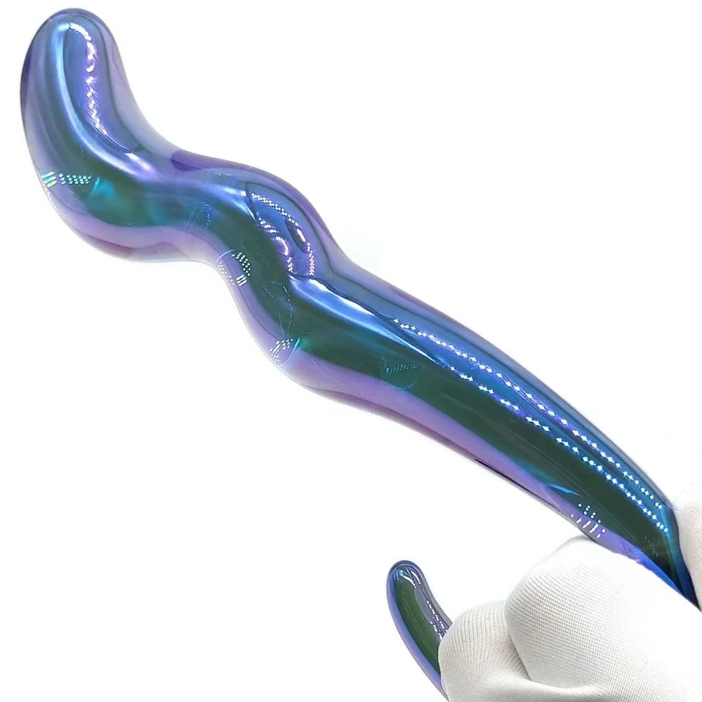CrystalGlide Blue Glass Anal Plug – Unisex G-Spot & Anal Pleasure Massager