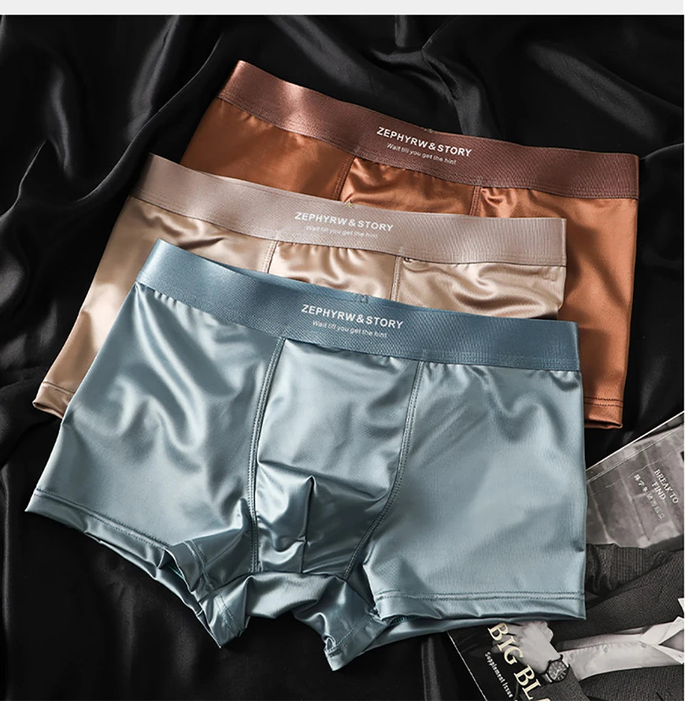Smooth & Sexy – Luxury Ice Silk Boxer Shorts for Men