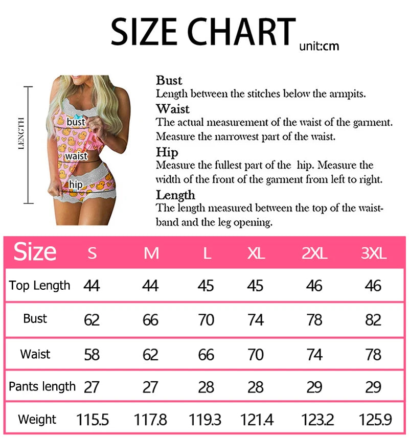 Sexy Women's 2-Piece Pijama Set – Butterfly Print Camisole and Shorts | Lingerie, Sleepwear, Nightwear