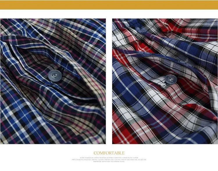 Classic Plaid Cotton Boxers – Men’s 4PCS Plus Size