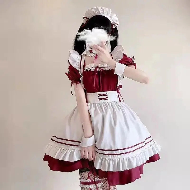 Sexy Lolita French Maid Outfit – Cosplay Party Dress with Apron for Women Uniform Roleplay Sexy Lady