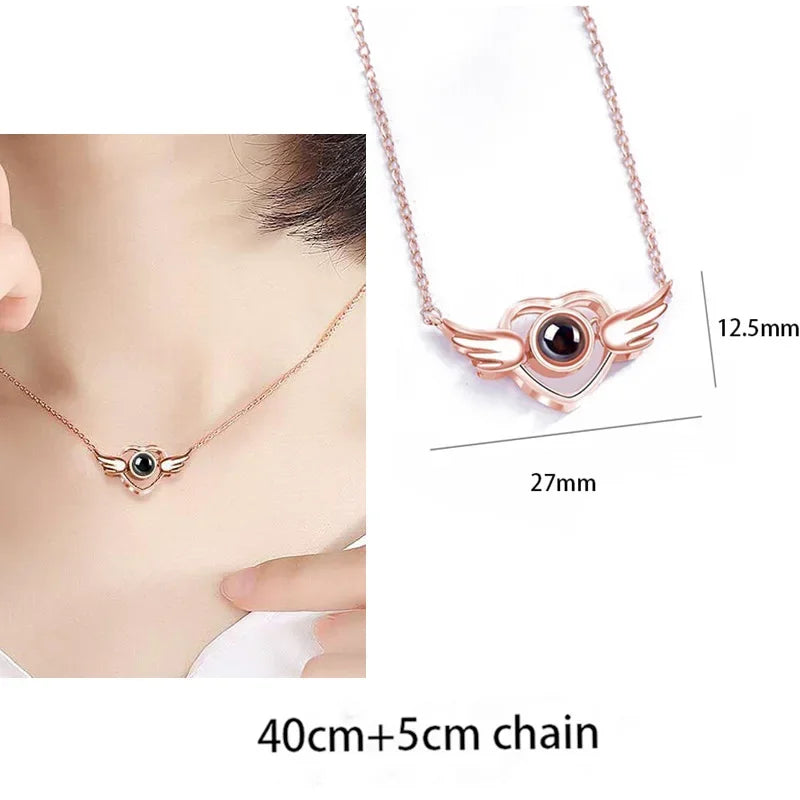 “I Love You in 100 Languages” Heart Pendant Necklace