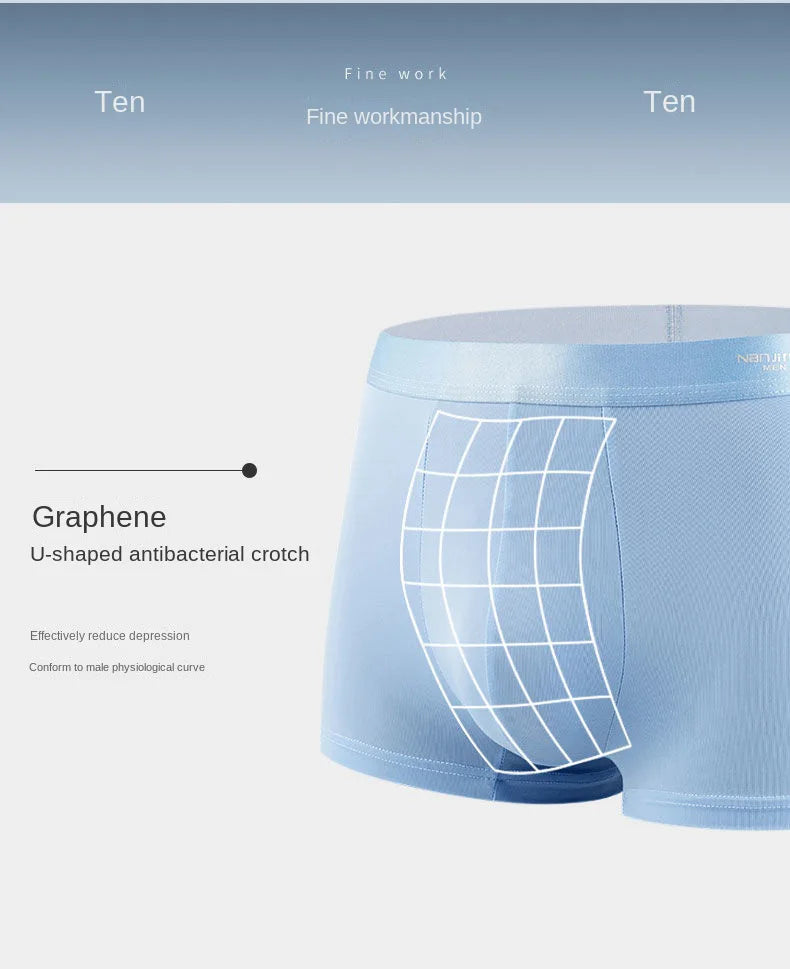 Stay Cool & Sexy – 4PCS Men’s Ice Silk Boxers