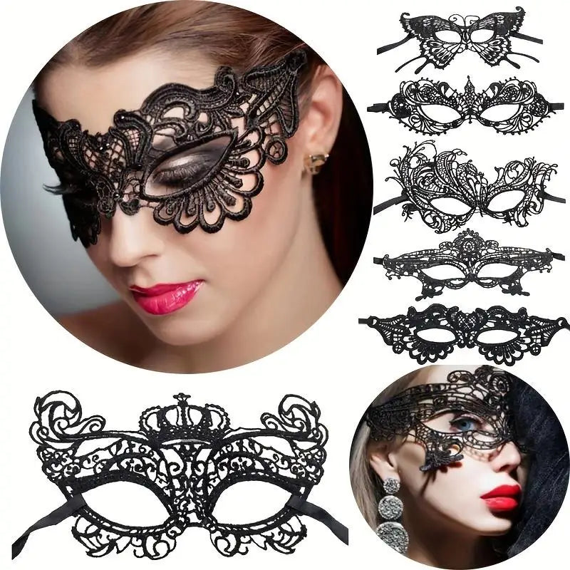 Sexy Black Lace Eye Mask – Erotic Masquerade Cosplay Accessory for Women’s Roleplay, Dance Parties & Intimate Fantasy