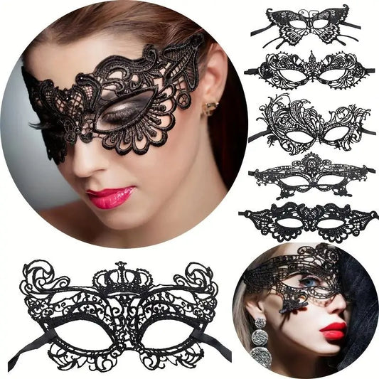 Sexy Black Lace Eye Mask – Erotic Masquerade Cosplay Accessory for Women’s Roleplay, Dance Parties & Intimate Fantasy