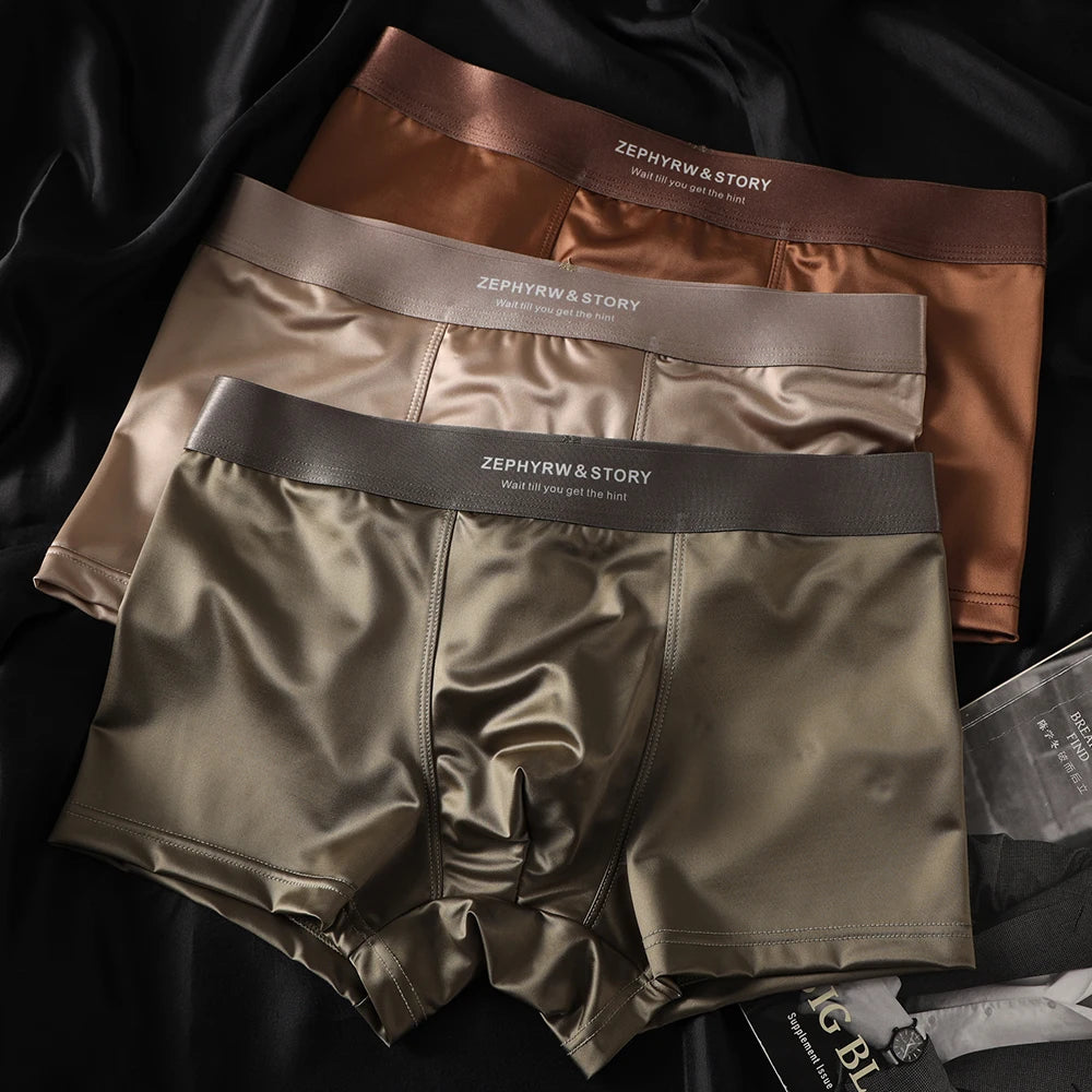 Smooth & Sexy – Luxury Ice Silk Boxer Shorts for Men