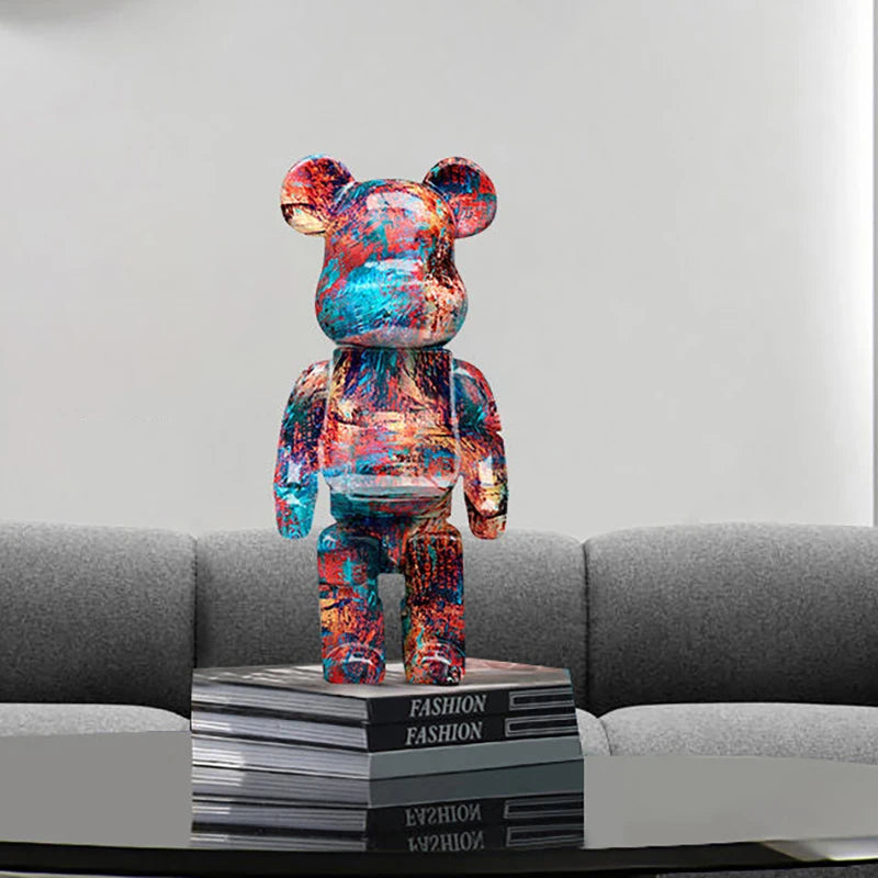 Graffiti Bear Figurine – Modern Abstract Animal Ornament & Money Jar | Home, Table & Room Decor