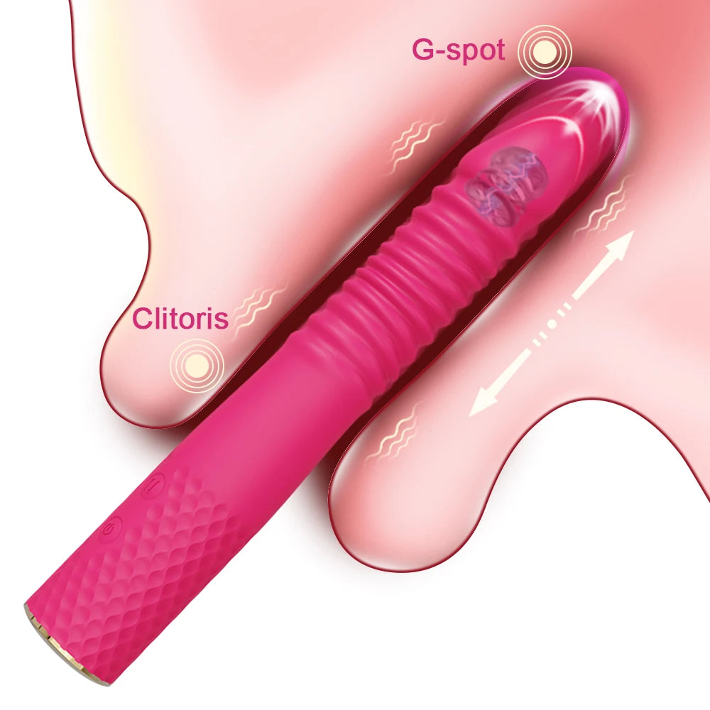 Automatic Telescopic Dildo Vibrator – Powerful G-Spot & Clitoral Stimulator for Women – Hands-Free Thrusting Sex Machine for Intense Vagina Massage