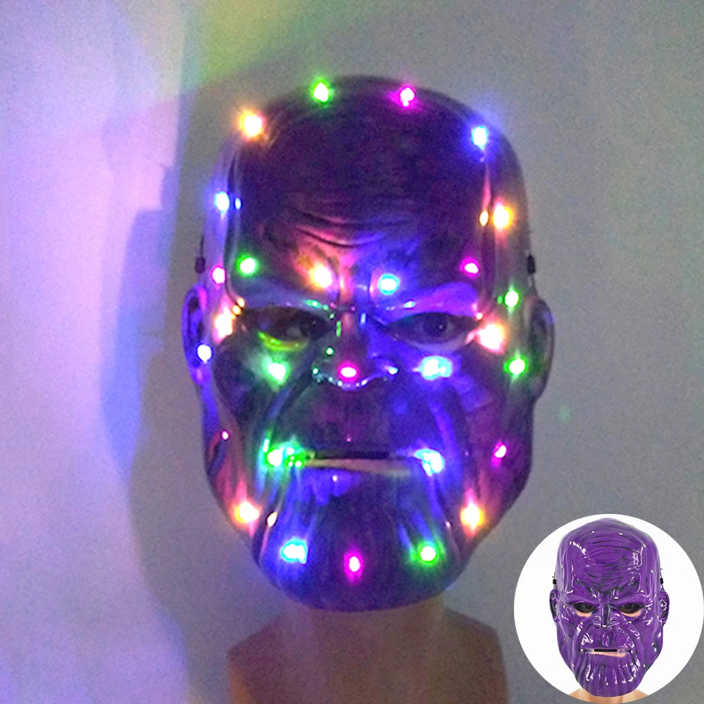Glow-in-the-Dark Halloween Mask – Neon Luminous Half-Face Masque for Cosplay & Costume Parties