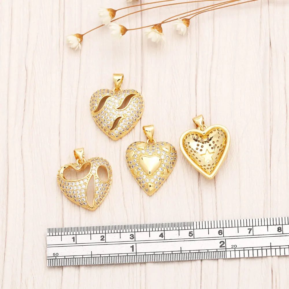 White Crystal Hollow Heart Pendant