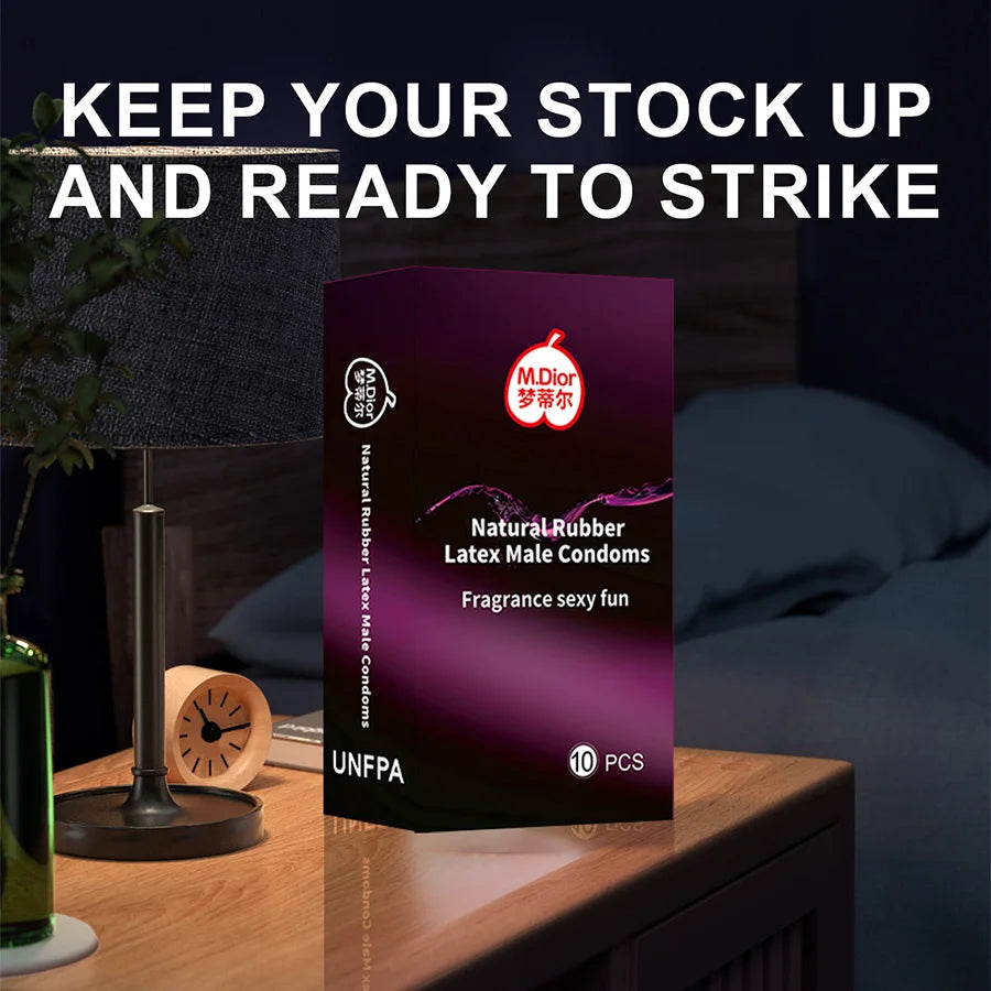 Ultra-Thin Lubricated Latex Condoms 10pcs Safe Use