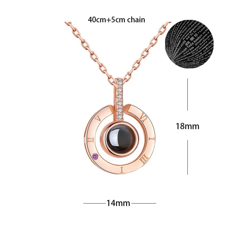 “I Love You in 100 Languages” Heart Pendant Necklace